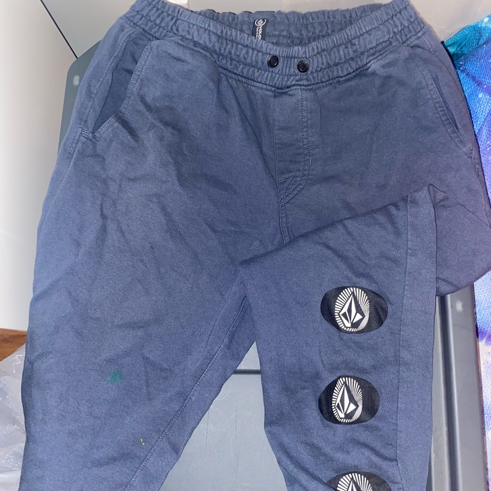 Volcom Navy Jogger Pants with Iconic Logo